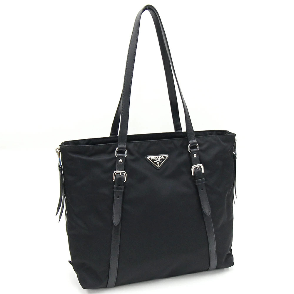 Prada shopper bag black Tessuto Saffiano leather